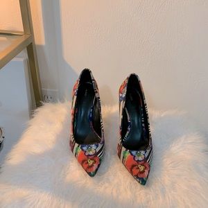 Stripes and flower heels